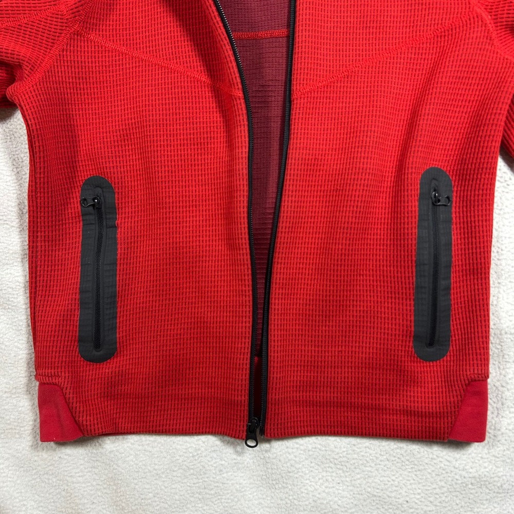 Nike Tech Fleece Waffle Hoodie Kids Large Red Full Zip Scuba Jacket FJ6023-657 - Picture 4 of 8